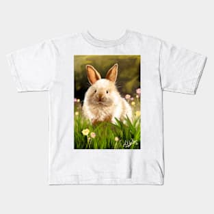 Bunny In Meadow Kids T-Shirt